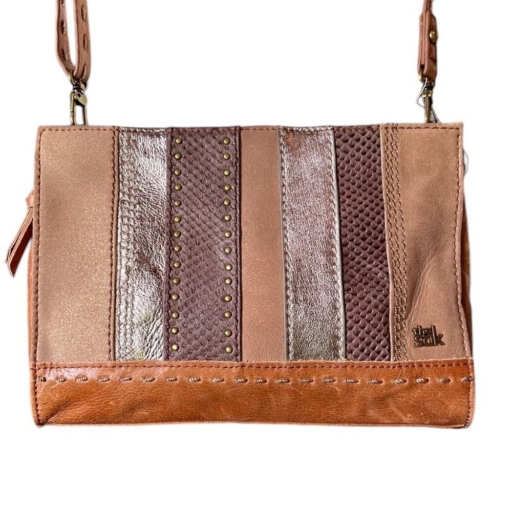 The Sak Iris Leather Crossbody Dune Stripe Demi Bag